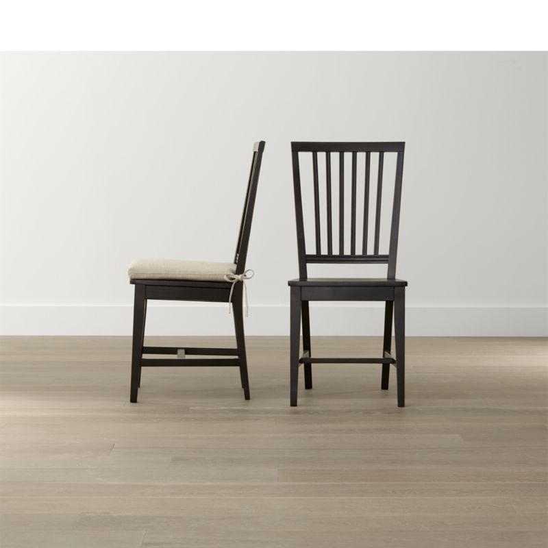Village Bruno Black Wood Dining Chair - Image 1