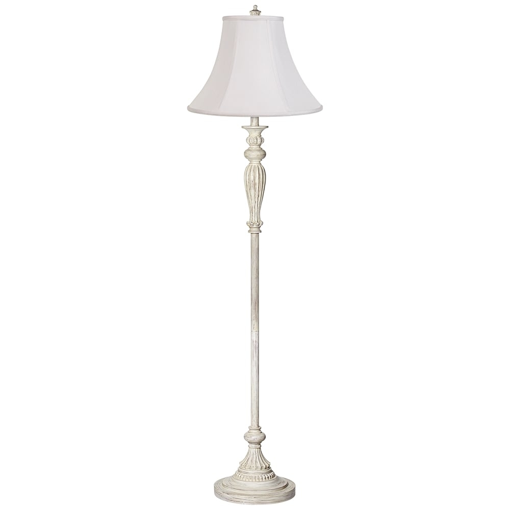 360 Lighting Vintage Chic 60" Bell Shade and Antique White Floor Lamp - Image 0