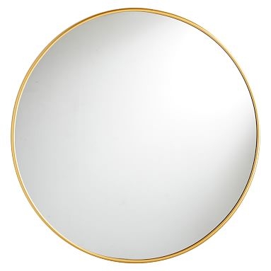Metal Framed Mirrors, Round, Brass - Image 1
