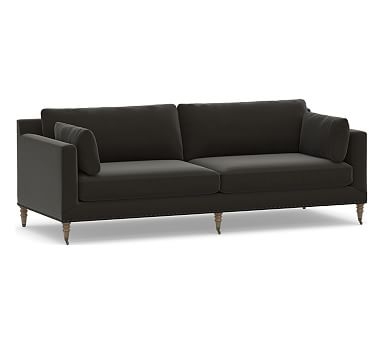 Tallulah Upholstered Grand Sofa 95", Down Blend Wrapped Cushions, Performance Everydayvelvet(TM) Smoke - Image 0