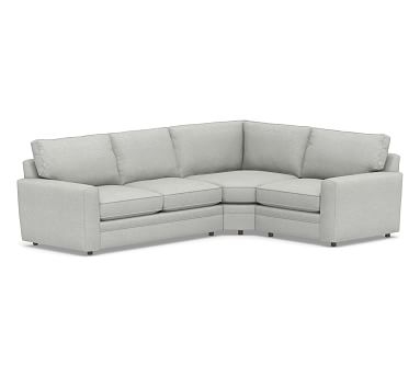 Pearce Square Arm Upholstered Left Arm 4-Piece Wedge Sectional, Down Blend Wrapped Cushions, Basketweave Slub Ash - Image 0