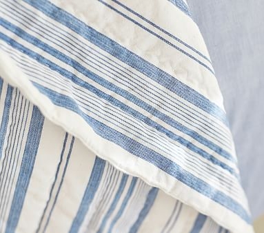 Yarn Dye Nautical Stripe Quilt, Twin, Indigo - Image 1