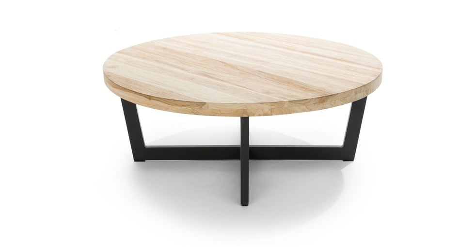 39.5" D Toba Coffee Table, Natural Teak - Image 1