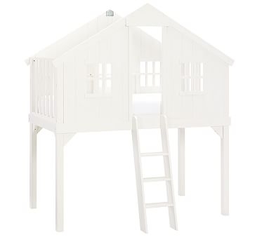 Treehouse Loft Bed, Twin, French White - Image 0