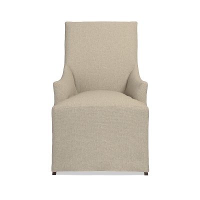 Belvedere Slipcovered Dining Armchair, Chunky Linen, Solid, Natural - Image 0
