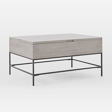 Industrial Storage Pop-Up Coffee Table, Gray - Image 0