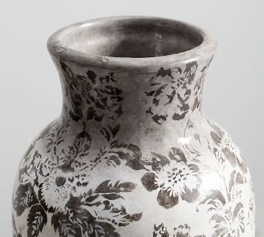 Collette Floral Vase, Gray, Large - Image 2
