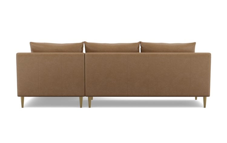 Sloan Leather Chaise Sectional with Palomino and Brass Plated legs - Image 3