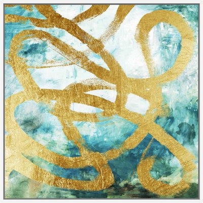 'Gold Curves' Framed Print on Canvas - Image 0