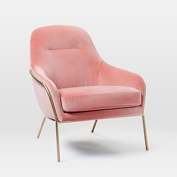 Valentina Chair, Astor Velvet, Pink Grapefruit, Light Bronze - Image 0