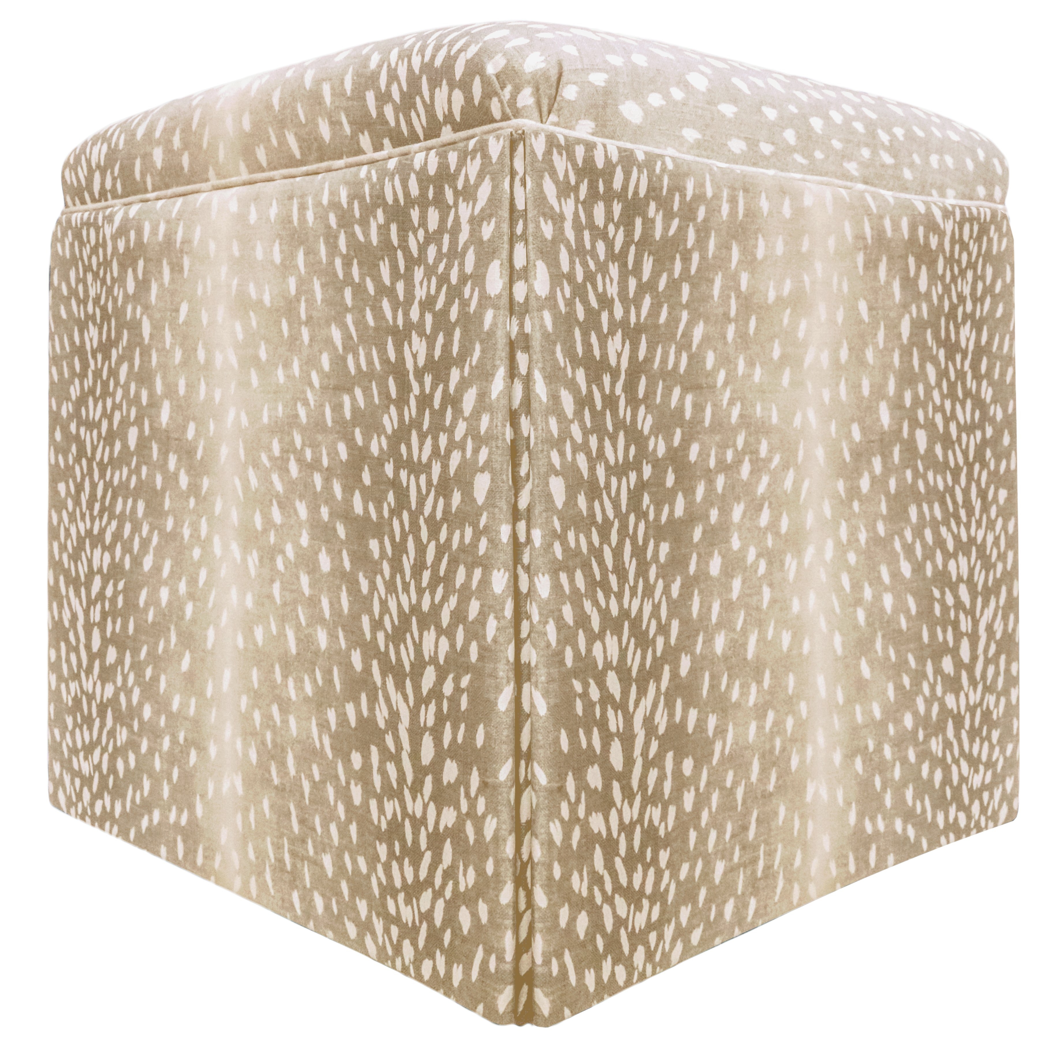 THE SKIRTED OTTOMAN :: ANTELOPE LINEN PRINT // NATURAL - 4" X 4" Sample - Image 1