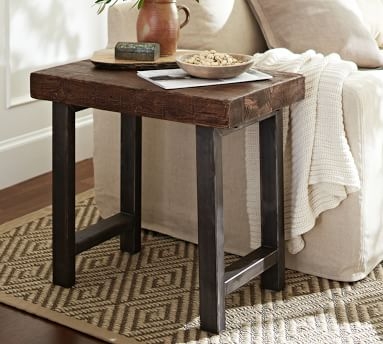 Griffin Wrought Iron &amp; Reclaimed Wood Side Table - Image 3