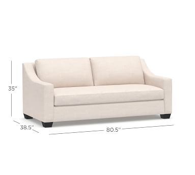 York Slope Arm Upholstered Loveseat 60.5" with Bench Cushion, Down Blend Wrapped Cushions, Performance Everydaysuede(TM) Stone - Image 3