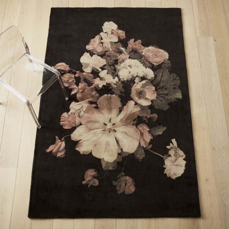 Daphne Black Floral Rug 5'x8' - Image 2