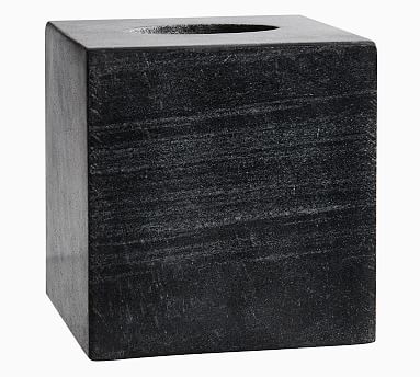 Marble Accessories, Tissue Box, Black - Image 0