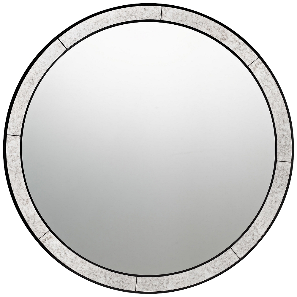 Quoizel Revival Black 30" Round Wall Mirror - Style # 43E42 - Image 0