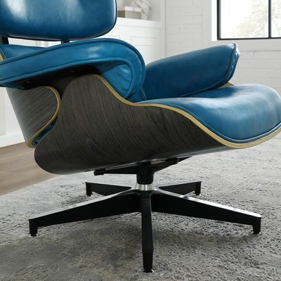 Omari Swivel Lounge Chair and Ottoman - Image 0