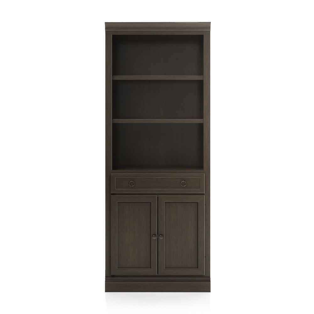 Cameo Pinot Lancaster Storage Bookcase with Middle Crown - Image 0