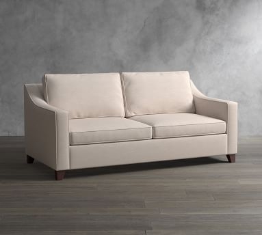 Cameron Slope Arm Upholstered Deep Seat Sofa 2-Seater 85", Polyester Wrapped Cushions, Performance Tweed Ecru - Image 1