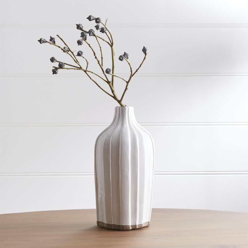 Faye 12" Cream Terra Cotta Vase - Image 0