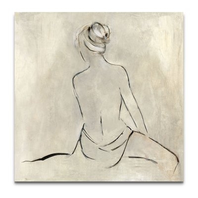 'Bather II' Drawing Print on Wrapped Canvas - 24" x 24" - Image 0