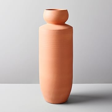 Rounded Terracotta Floor Vase, Tall, Terracotta - Image 0
