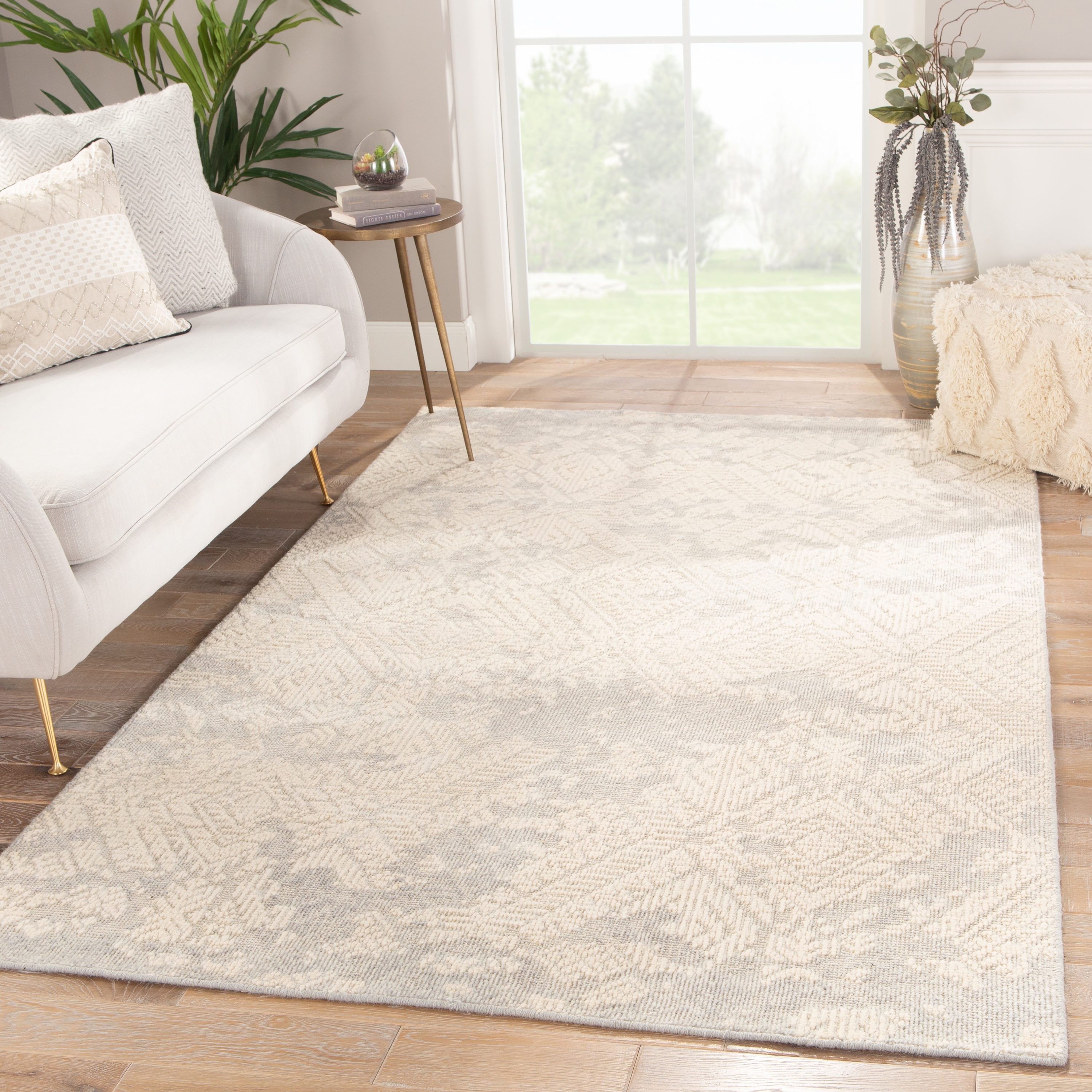 Castleton Hand-Knotted Tribal Gray/ Ivory Area Rug (8'10"X12') - Image 4