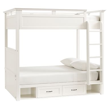 Hampton Bunk Bed, Full-over-Full, Simply White - Image 0