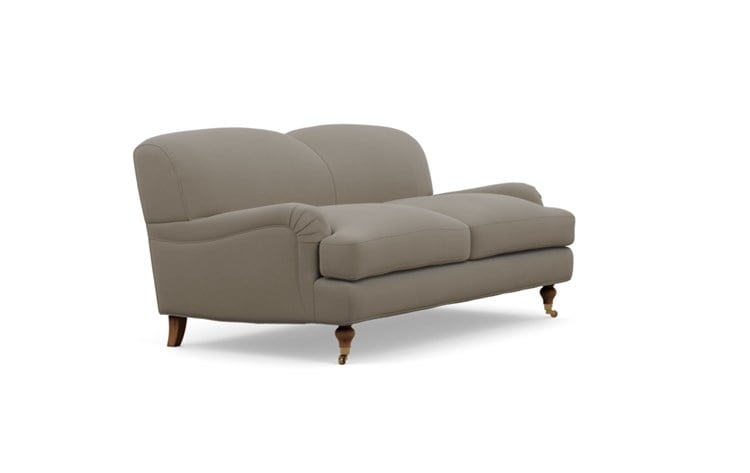 Rose by The Everygirl Sofa with Oyster Fabric and Oiled Walnut with Brass Caster legs - Image 0