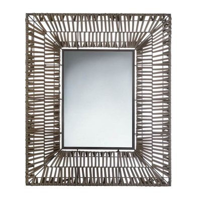 Hartland Faux Rattan Rectangular Wall Mirror - Image 0