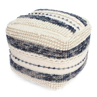 Michaels Contemporary Wool and Cotton Pouf Ottoman - Image 0