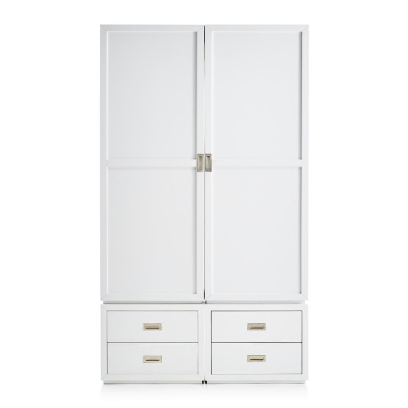 Aspect White 4-Piece Wood Door Storage Unit with Drawers - Image 1