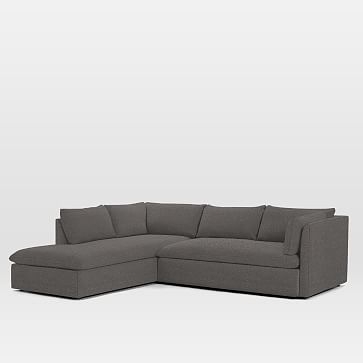Shelter Set 2- Right Arm Sofa, Left Arm Terminal Chaise, Chenille Tweed, Slate - Image 0