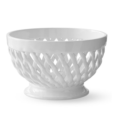Woven Fruit Basket, White - Image 1