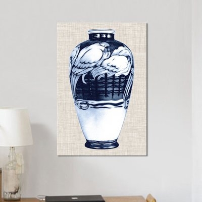 'Blue & White Vase VI' Graphic Art Print on Canvas - Image 0