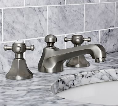Satin Nickel Victoria Widespread Bathroom Sink Faucet - Image 2
