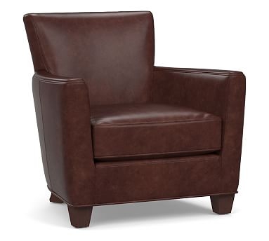 Irving Square Arm Leather Armchair, Polyester Wrapped Cushions, Statesville Espresso - Image 0