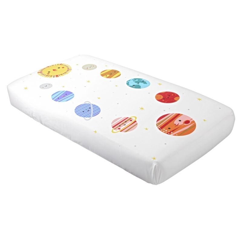 Organic Outer Space Planet Crib Fitted Sheet - Image 5