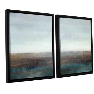 Landscape Ground Fog 2 Piece Framed Painting Print Set - Image 1