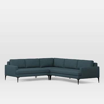 Andes Set 7, Left Arm 2.5 Seater Sofa, Corner, Right Arm 2 Seater Sofa Ply Twill Teal, Dark Pewter - Image 2