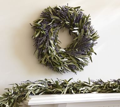 Fresh Olive Leaf & Dried Lavender Wreath - Image 3