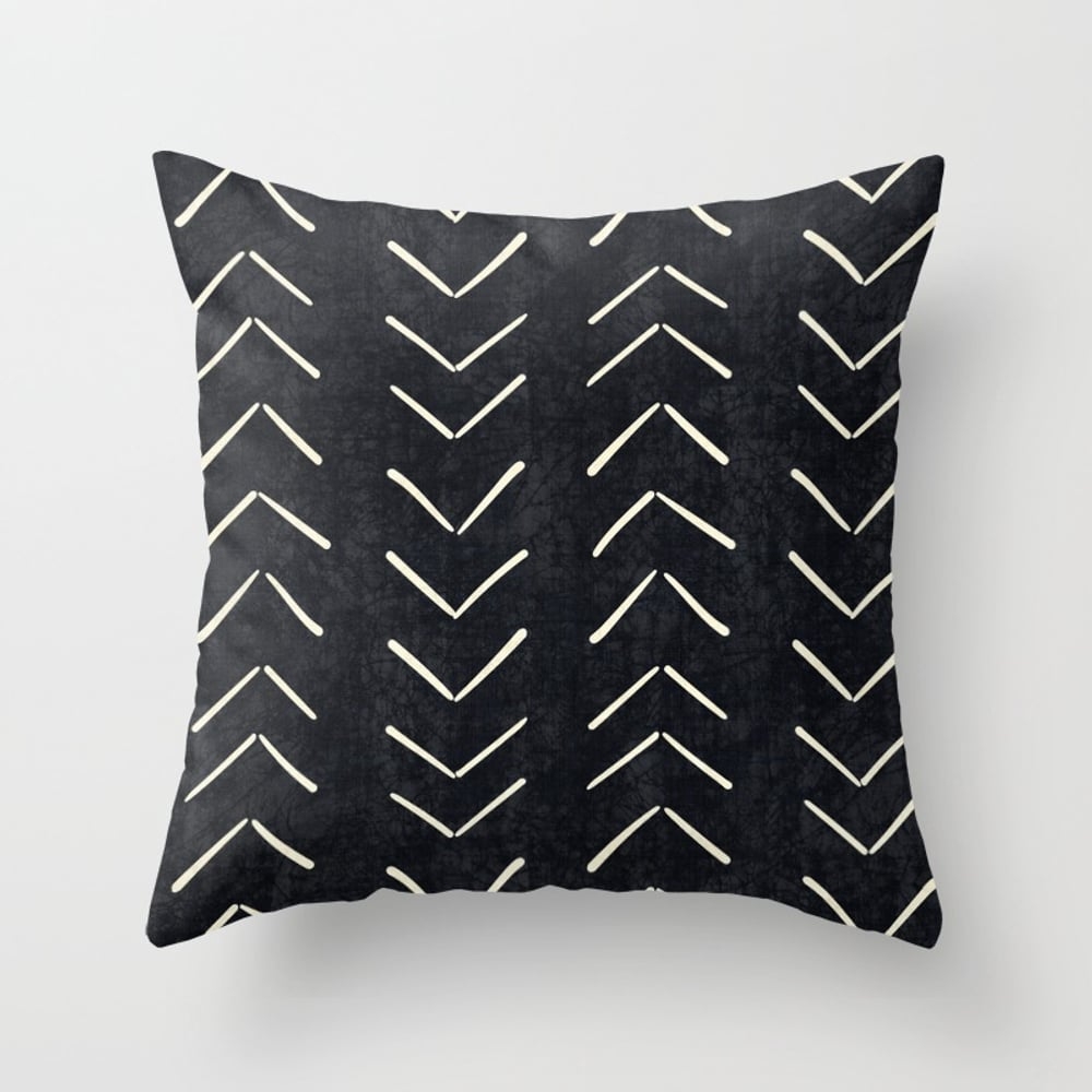 Boho Big Arrows In Black And White Throw Pillow by House Of Haha - Cover (18" x 18") With Pillow Insert - Indoor Pillow - Image 0
