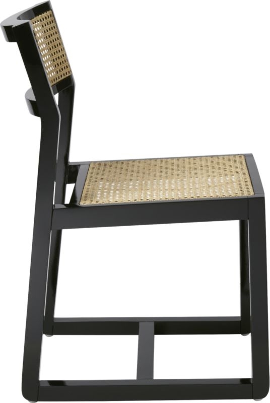 Makan Black Wood and Cane Chair - Image 5