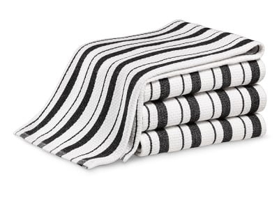 Williams Sonoma Classic Stripe Towels, Set of 4, Jet Black - Image 0