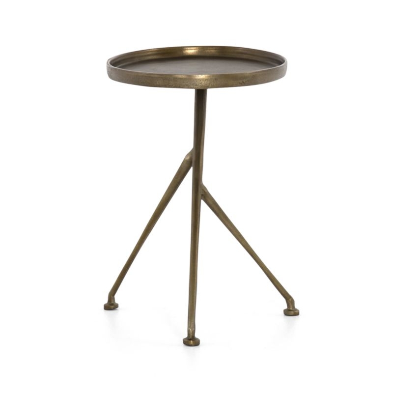 Cecilia Raw Brass Metal Accent Table - Image 7
