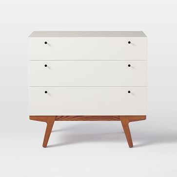 Modern 3-Drawer Dresser, White Lacquer - Image 3