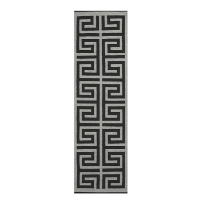 Perennials Greek Key Indoor/Outdoor Rug, 8x10', Black - Image 1