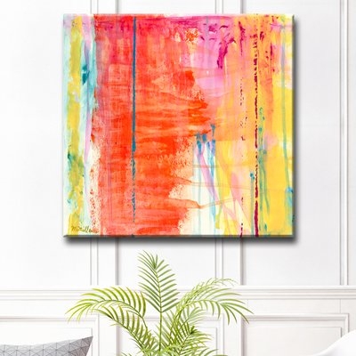 'Translucent Color' Framed Oil Painting Print on Canvas in Pink/Red - Image 0