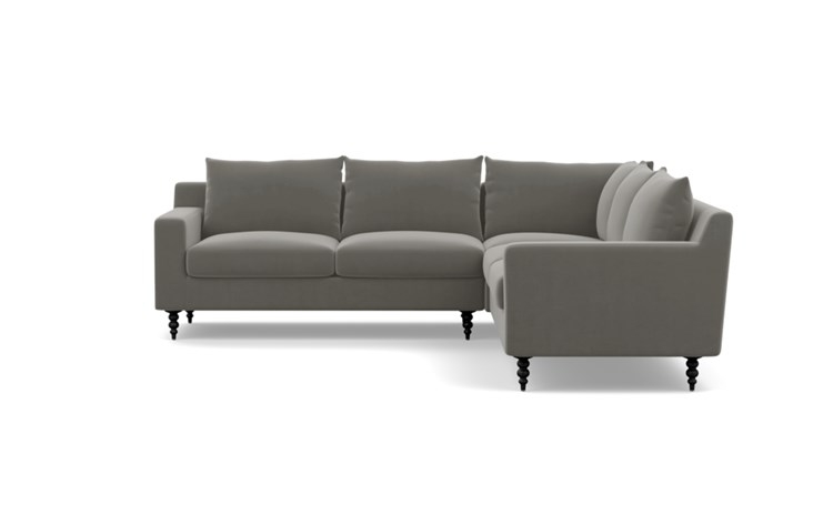 Sloan Corner Sectional with Greige Fabric and Matte Black legs - Image 0