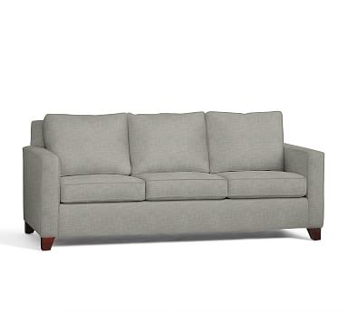 Cameron Square Arm Upholstered Sofa 86" 3-Seater, Polyester Wrapped Cushions, Premium Performance Basketweave Light Gray - Image 0